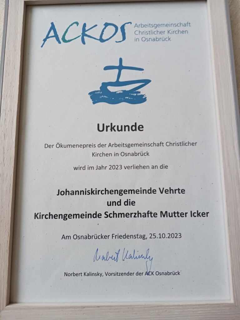 Verleihung des Ökumene Preis im Dom zu Osnabrück